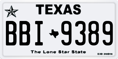 TX license plate BBI9389