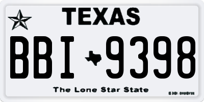 TX license plate BBI9398