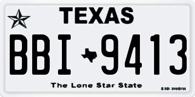 TX license plate BBI9413