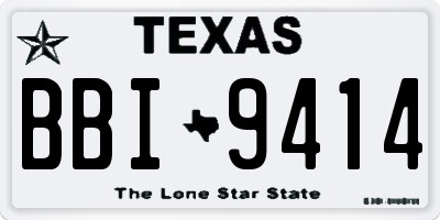 TX license plate BBI9414