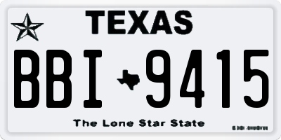 TX license plate BBI9415