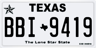 TX license plate BBI9419