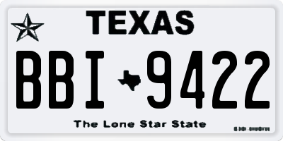 TX license plate BBI9422