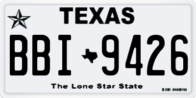 TX license plate BBI9426