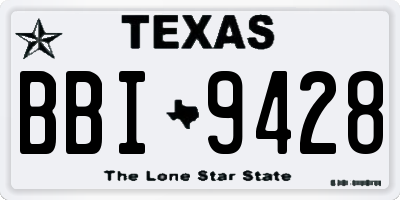 TX license plate BBI9428