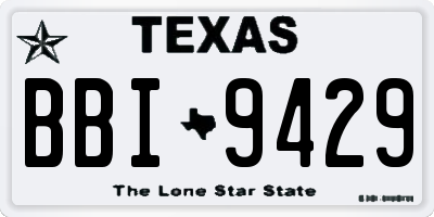 TX license plate BBI9429