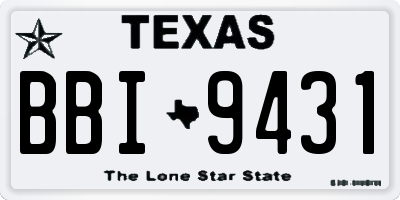 TX license plate BBI9431
