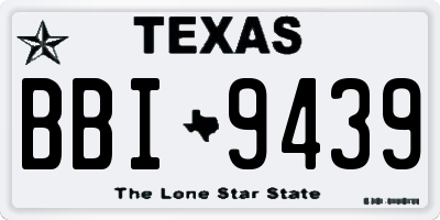 TX license plate BBI9439