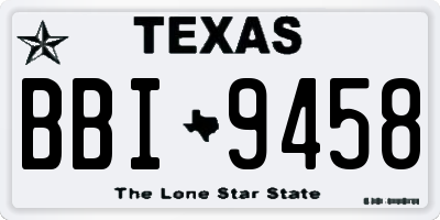 TX license plate BBI9458