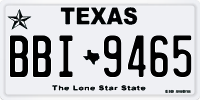 TX license plate BBI9465