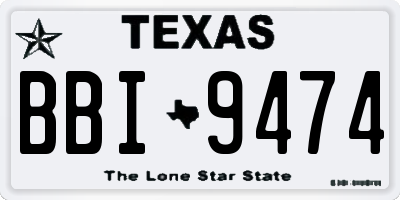 TX license plate BBI9474