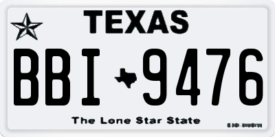 TX license plate BBI9476