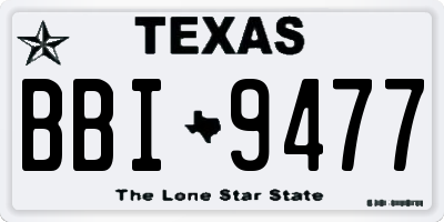 TX license plate BBI9477
