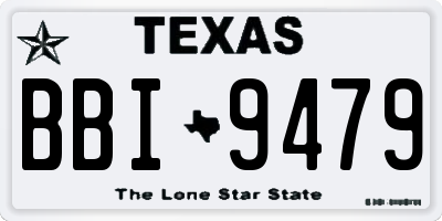 TX license plate BBI9479
