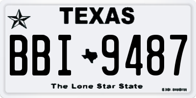 TX license plate BBI9487