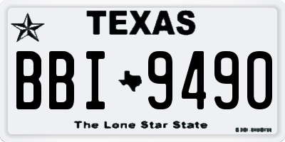 TX license plate BBI9490