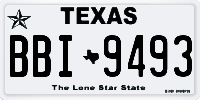 TX license plate BBI9493