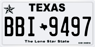 TX license plate BBI9497