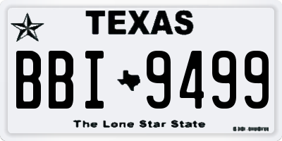 TX license plate BBI9499