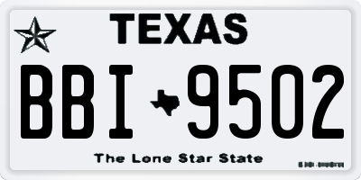 TX license plate BBI9502