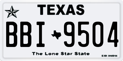 TX license plate BBI9504
