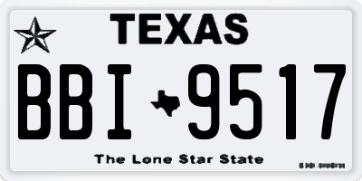 TX license plate BBI9517