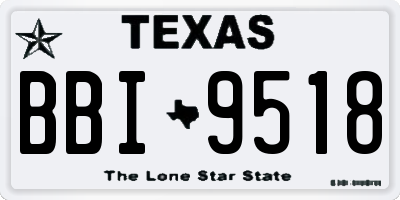 TX license plate BBI9518