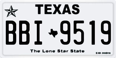 TX license plate BBI9519