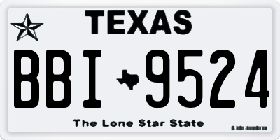 TX license plate BBI9524