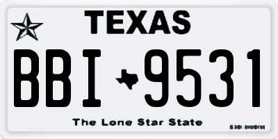 TX license plate BBI9531