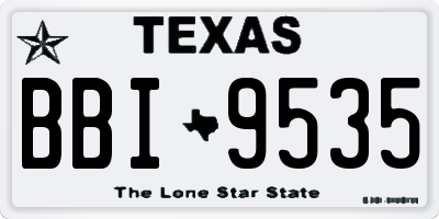 TX license plate BBI9535