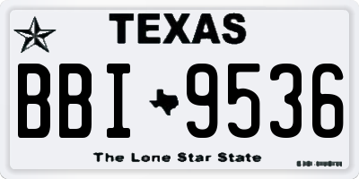 TX license plate BBI9536
