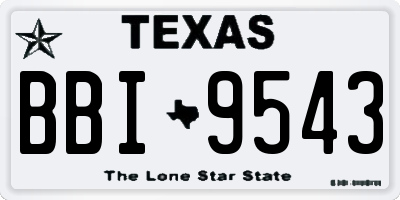 TX license plate BBI9543