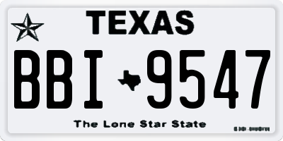 TX license plate BBI9547