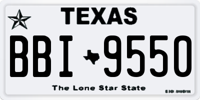 TX license plate BBI9550