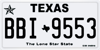 TX license plate BBI9553