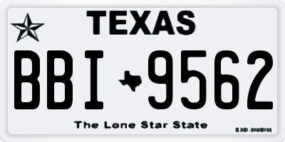 TX license plate BBI9562