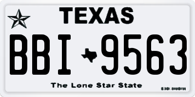 TX license plate BBI9563