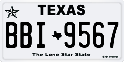 TX license plate BBI9567