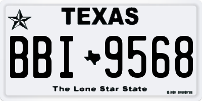 TX license plate BBI9568