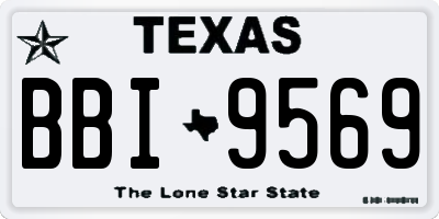 TX license plate BBI9569