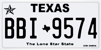 TX license plate BBI9574