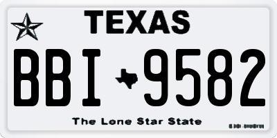 TX license plate BBI9582