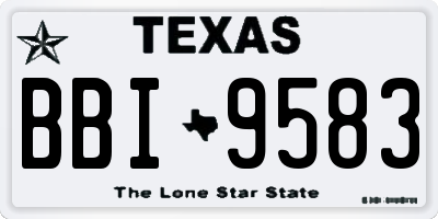 TX license plate BBI9583
