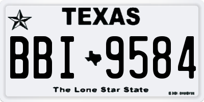 TX license plate BBI9584