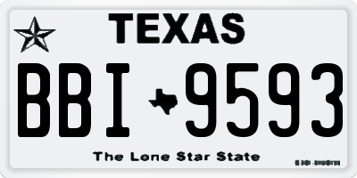 TX license plate BBI9593