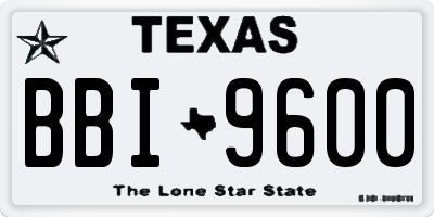 TX license plate BBI9600