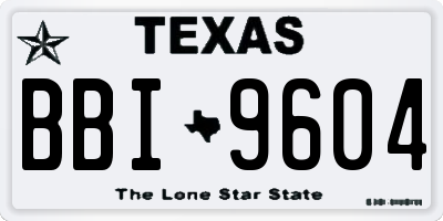 TX license plate BBI9604