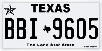 TX license plate BBI9605