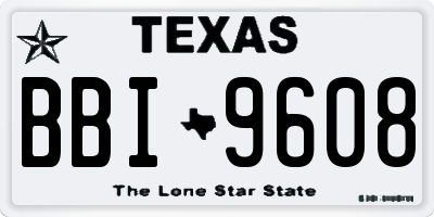 TX license plate BBI9608